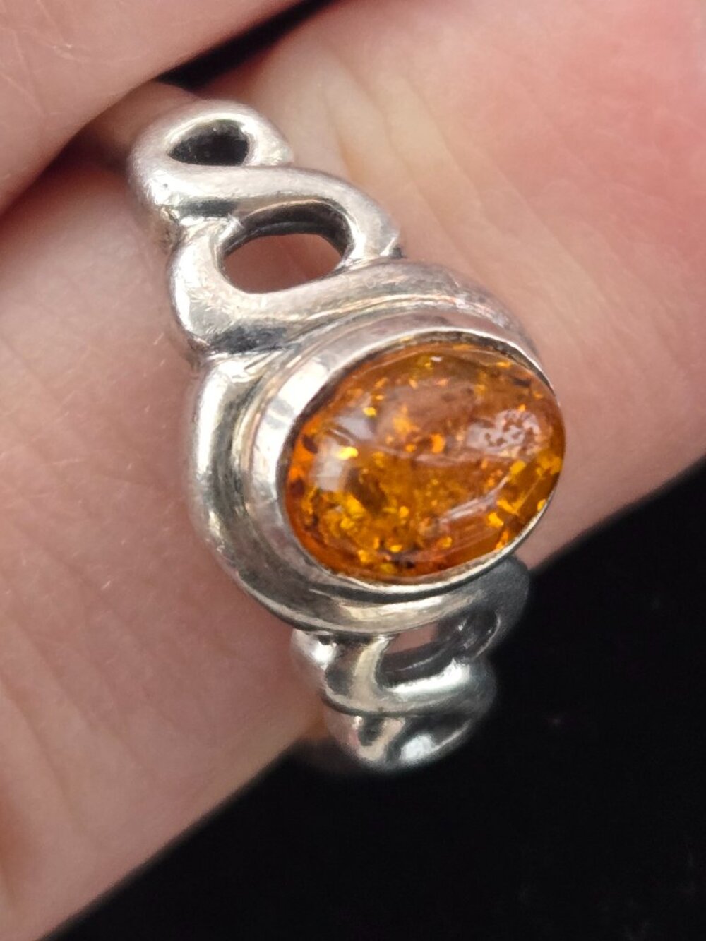 Amber ring in 925 Sterling silver - Picture 2 of 6